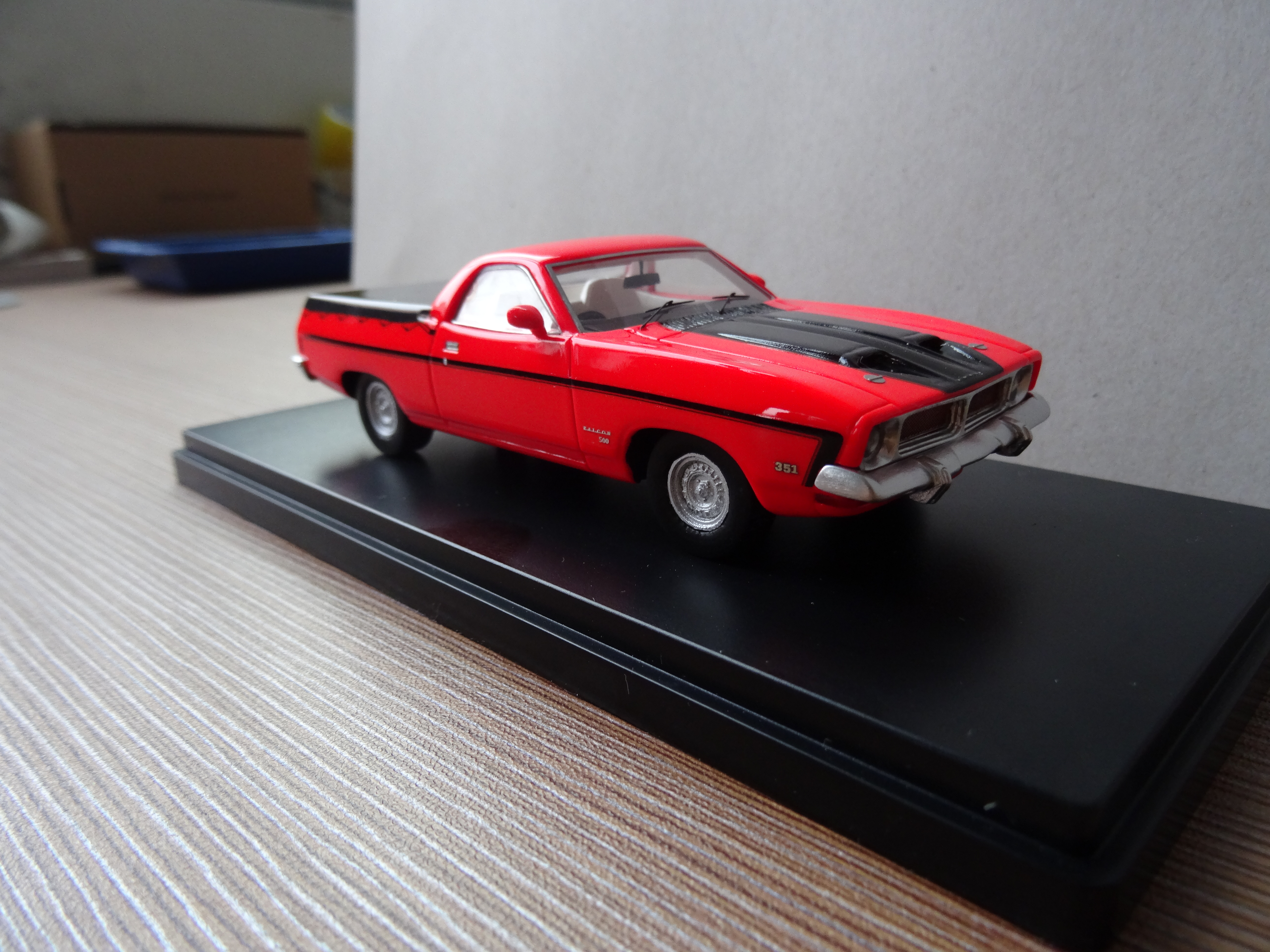 Bright Red Ford Ute 43 scale car model collectable 