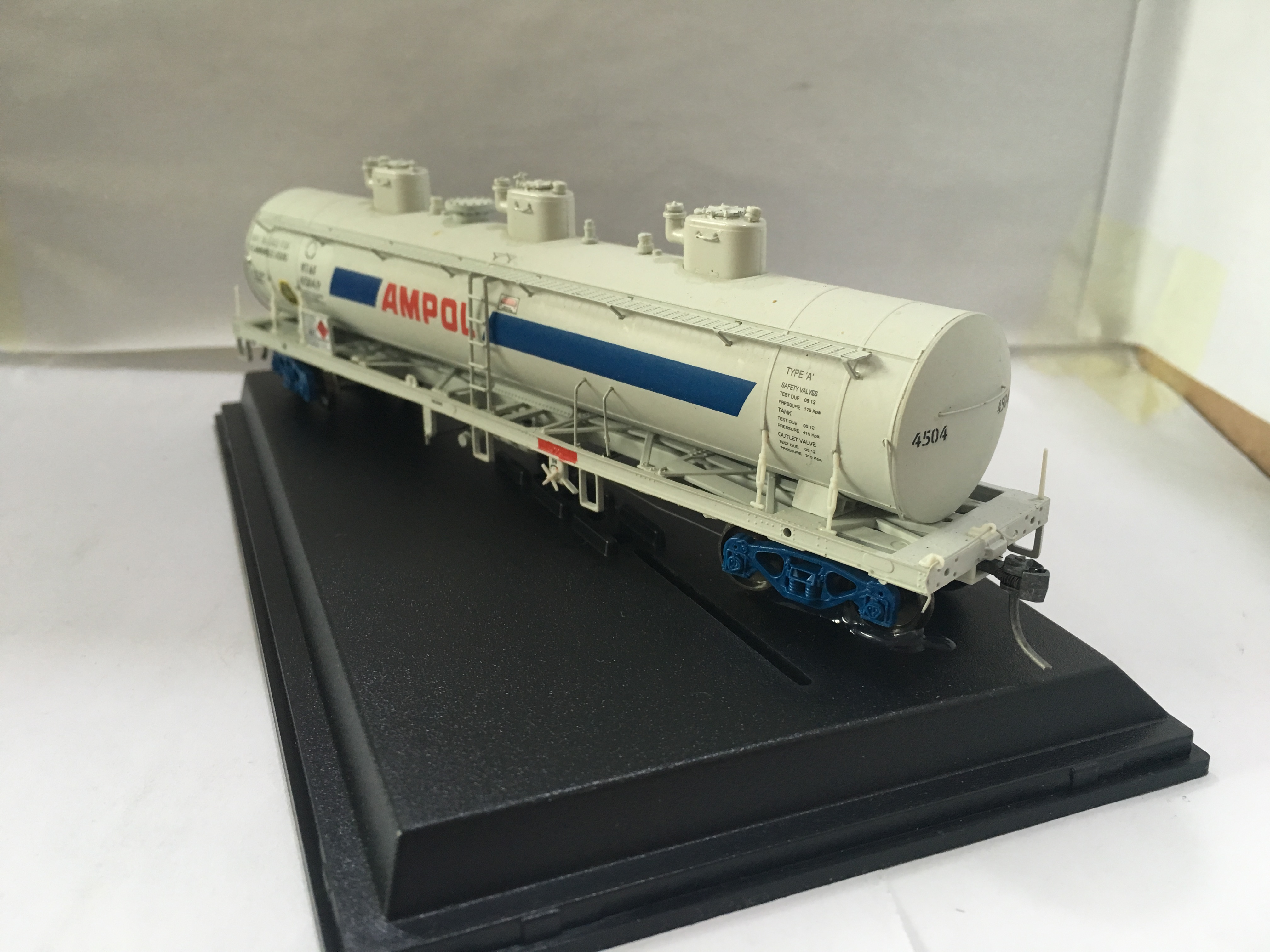 White Single carriage Aussie train trailer model collectible 